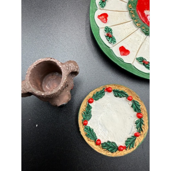 Christmas Bears Resin Miniature Tea Set - VTG - Picture 7 of 7